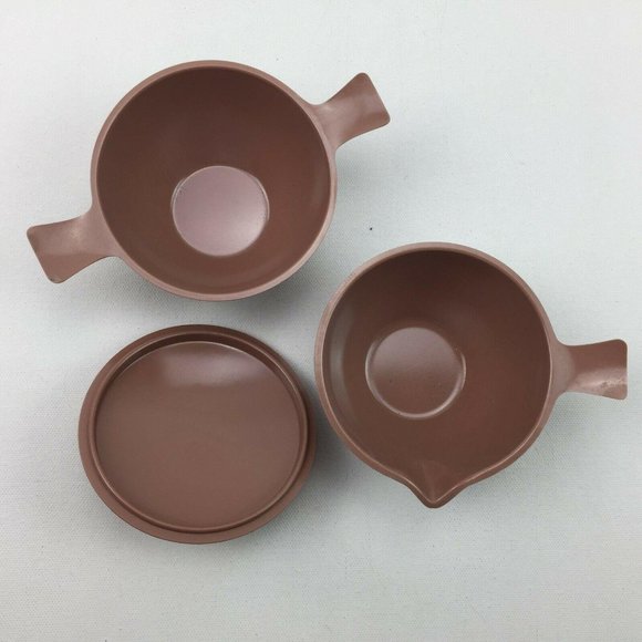 Vintage Marcrest Melmac Melamine Brown Lot Serving - Picture 9 of 12